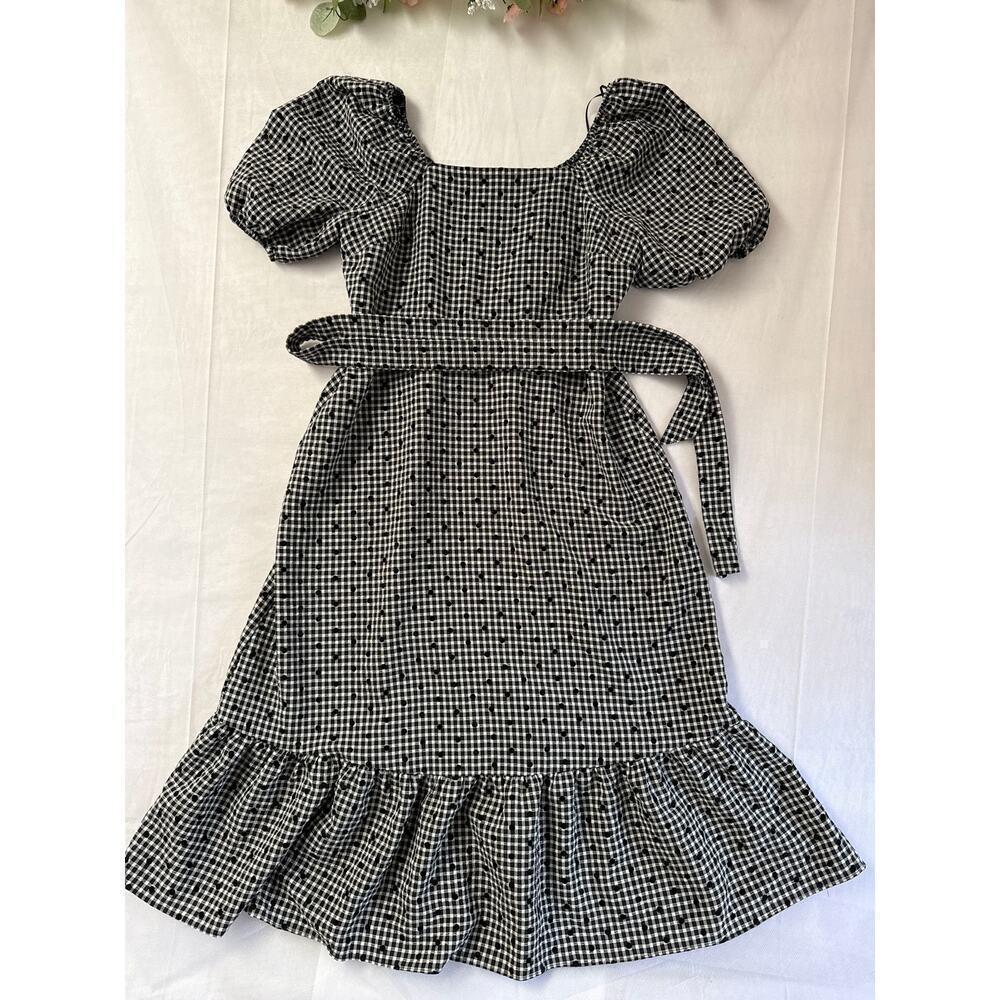 Women’s F&F Black Plaid Maxi Summer Dress Sz 14